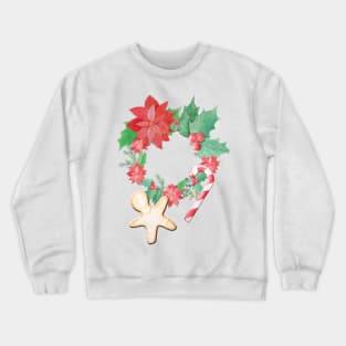 Merry Christmas Pattern (Blue Background) Crewneck Sweatshirt